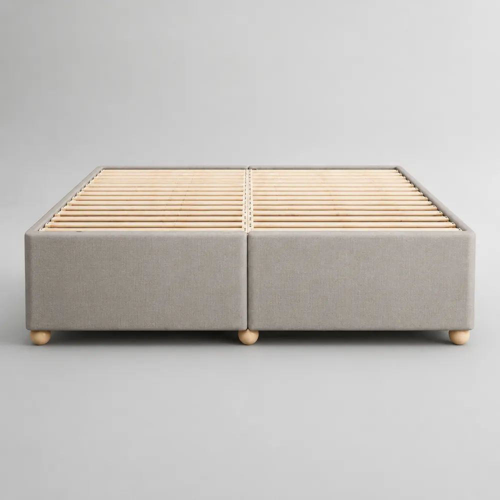2-teiliges Polsterbettgestell mit 2 Lattenrosten, Beige, 190 × 210 × 35 cm, Liegefläche 180 × 200 cm
